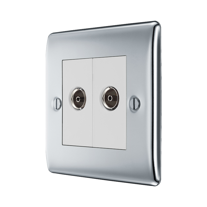 BG Nexus Metal Polished Chrome TV & FM Socket NPC66
