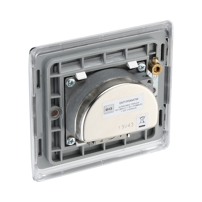 BG Nexus Metal Polished Chrome TV/FM/SAT Socket NPC67W