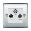 BG Nexus Metal Polished Chrome TV/FM/SAT Socket NPC67W
