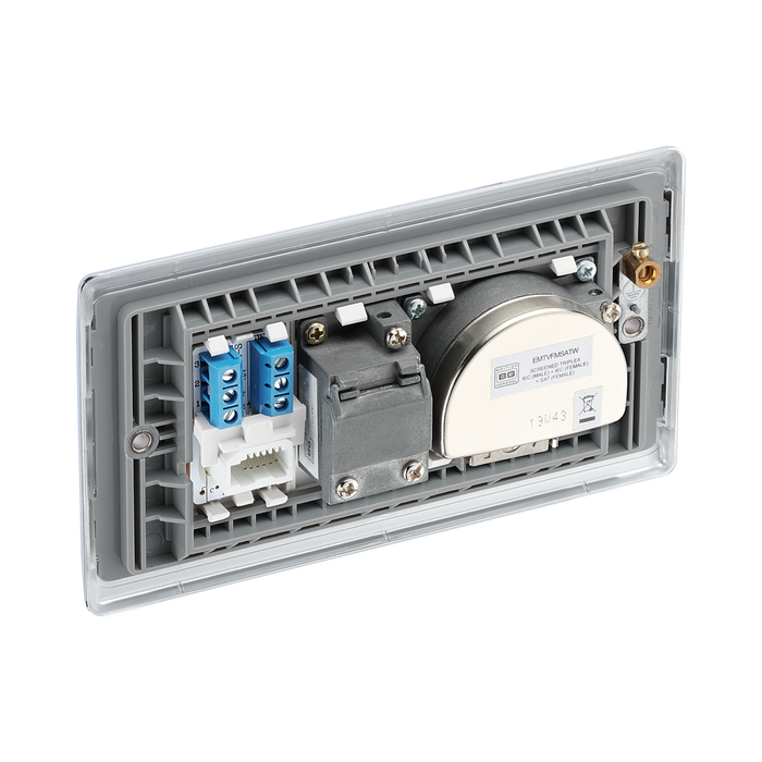 BG Nexus Metal Polished Chrome Combination TV Socket NPC68W