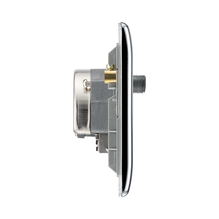 BG Nexus Metal Polished Chrome Combination TV Socket NPC68W
