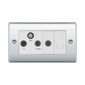 BG Nexus Metal Polished Chrome Combination TV Socket NPC68W