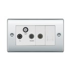 BG Nexus Metal Polished Chrome Combination TV Socket NPC68W