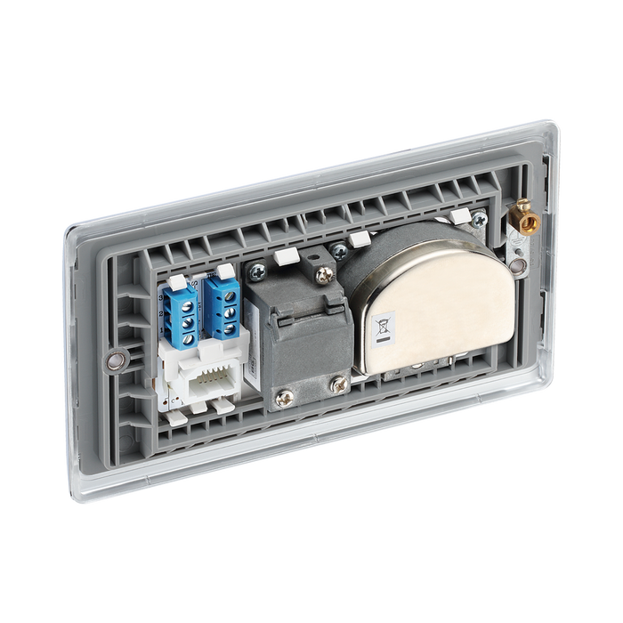 BG Nexus Metal Polished Chrome Combination TV Socket NPC69W