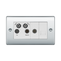 BG Nexus Metal Polished Chrome Combination TV Socket NPC69W