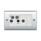 BG Nexus Metal Polished Chrome Combination TV Socket NPC69W