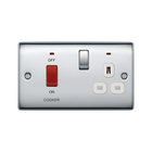 BG Nexus Metal Polished Chrome Cooker Switch with 13A Socket NPC70W