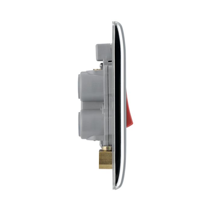 BG Nexus Metal Polished Chrome 45A Double Pole Switch NPC74 – side view