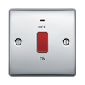 BG Nexus Metal Polished Chrome 45A Double Pole Switch NPC74 Available from RS Electrical Supplies