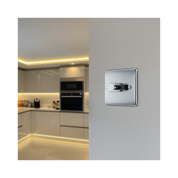 BG Nexus Metal Polished Chrome 1G Dimmer Switch NPC81