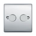 BG Nexus Metal Polished Chrome 2G Dimmer Switch NPC82 Available from RS Electrical Supplies
