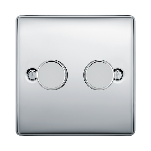 BG Nexus Metal Polished Chrome 2G Dimmer Switch NPC82 Available from RS Electrical Supplies