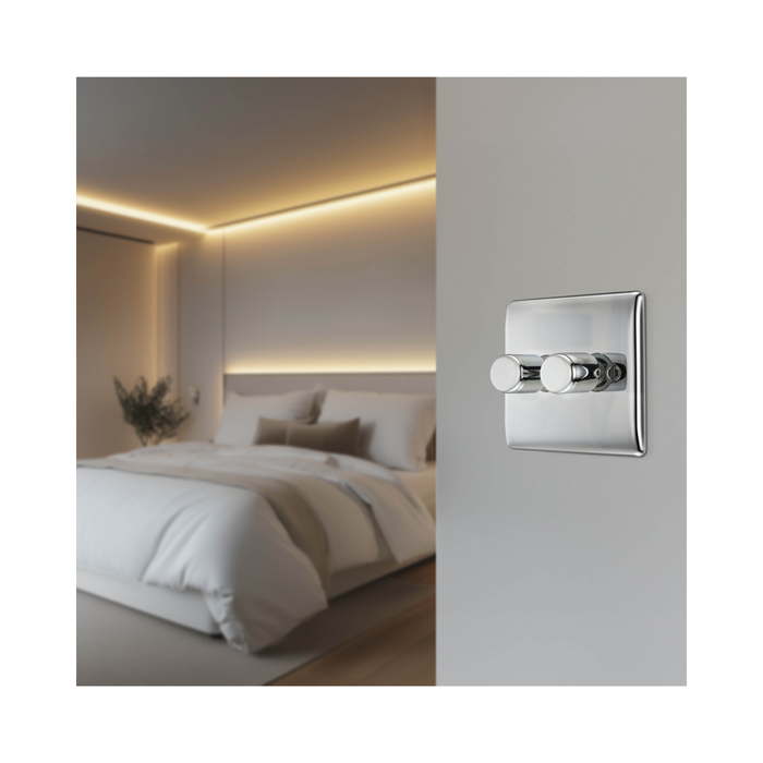 BG Nexus Metal Polished Chrome 2G Dimmer Switch NPC82
