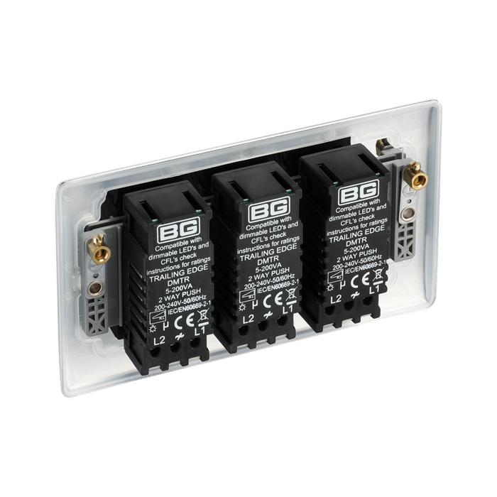 BG Nexus Metal Polished Chrome 3G Dimmer Switch NPC83