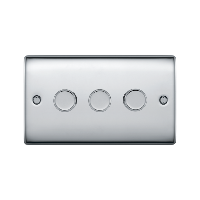 BG Nexus Metal Polished Chrome 3G Dimmer Switch NPC83