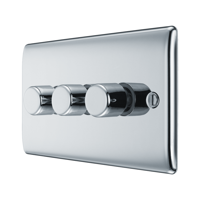 BG Nexus Metal Polished Chrome 3G Dimmer Switch NPC83