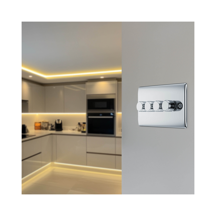 BG Nexus Metal Polished Chrome 4G Dimmer Switch NPC84