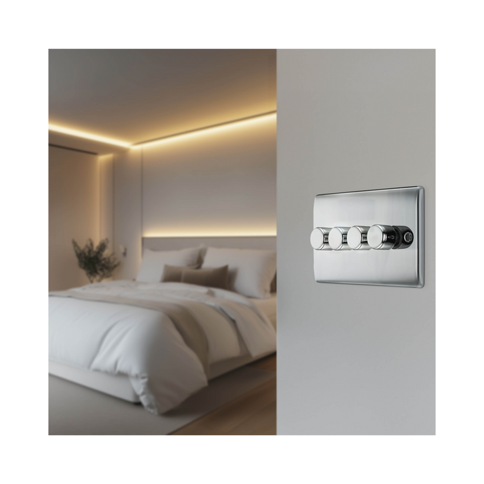 BG Nexus Metal Polished Chrome 4G Dimmer Switch NPC84