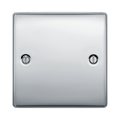 BG Nexus Metal Polished Chrome Single Blank Plate NPC94 Available from RS Electrical Supplies