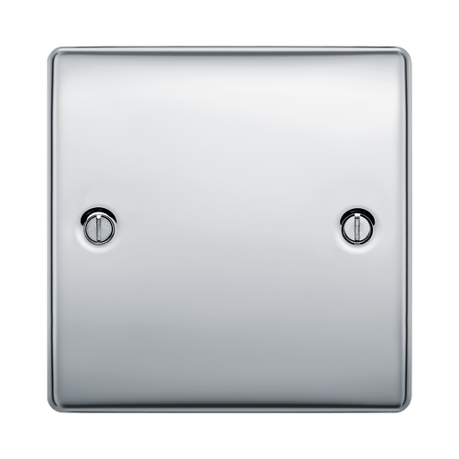 BG Nexus Metal Polished Chrome Single Blank Plate NPC94 Available from RS Electrical Supplies