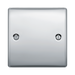 BG Nexus Metal Polished Chrome Single Blank Plate NPC94 Available from RS Electrical Supplies
