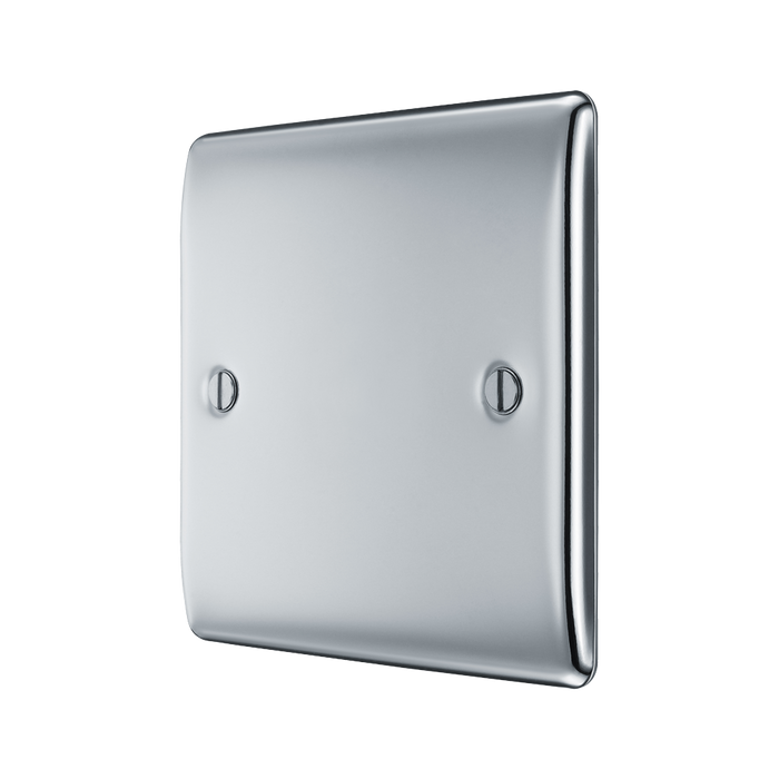 BG Nexus Metal Polished Chrome Single Blank Plate NPC94