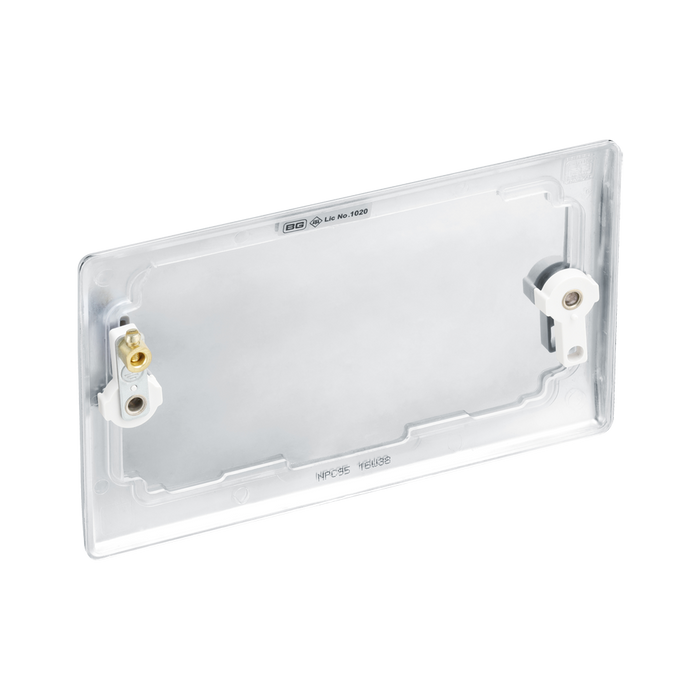 BG Nexus Metal Polished Chrome Double Blank Plate NPC95