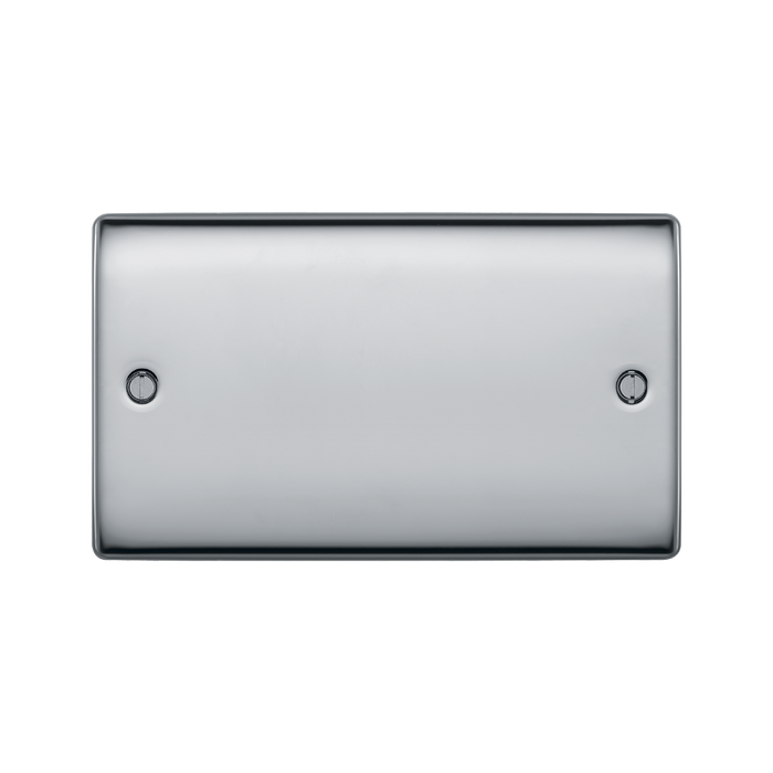 BG Nexus Metal Polished Chrome Double Blank Plate NPC95