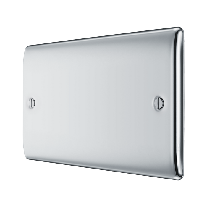 BG Nexus Metal Polished Chrome Double Blank Plate NPC95