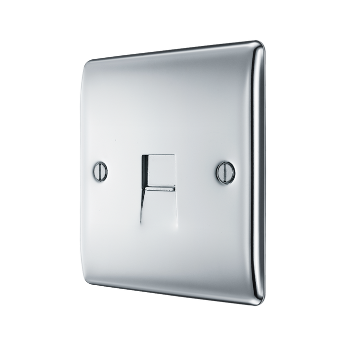 BG Nexus Metal Polished Chrome Master Telephone Socket NPCBTM1