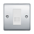 BG Nexus Metal Polished Chrome Secondary Telephone Socket NPCBTS1W Available from RS Electrical Supplies