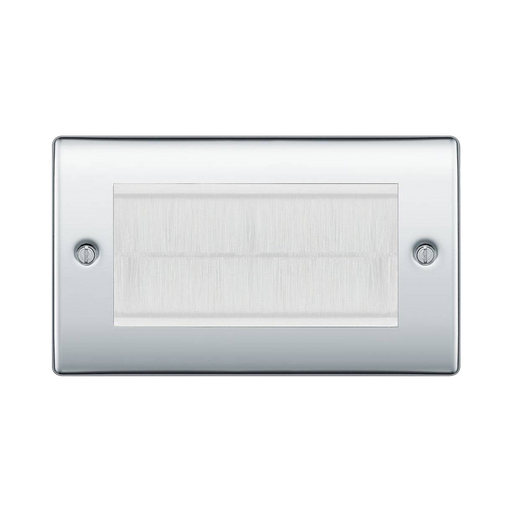 BG Nexus Metal Polished Chrome 4G Cable Brush Outlet NPCEMR4BRW Available from RS Electrical Supplies
