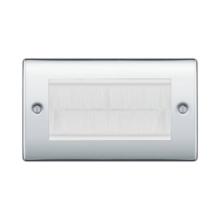 BG Nexus Metal Polished Chrome 4G Cable Brush Outlet NPCEMR4BRW Available from RS Electrical Supplies