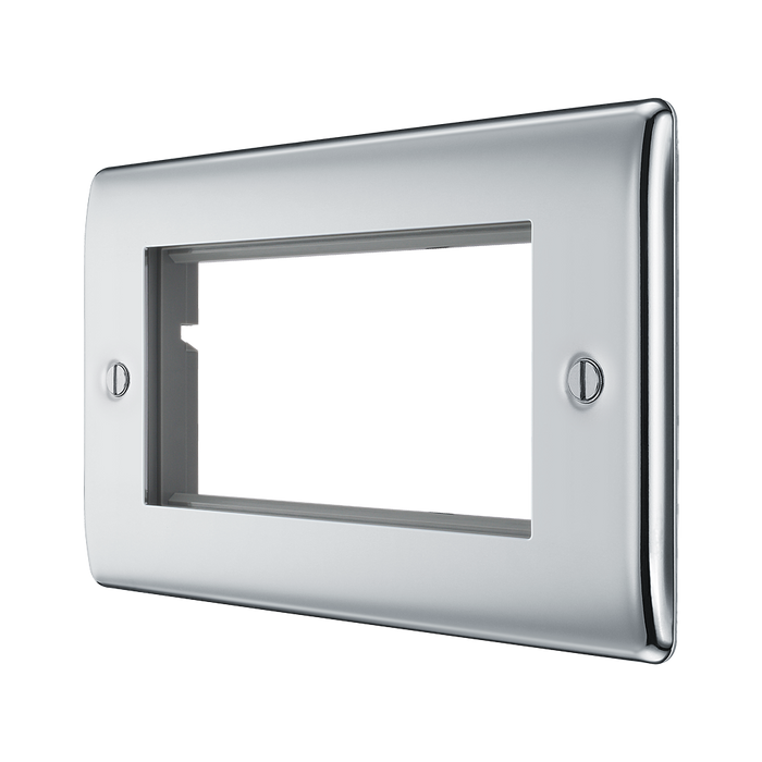 BG Nexus Metal Polished Chrome 4G Euro Plate NPCEMR4