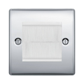 BG Nexus Metal Polished Chrome 2G Cable Brush Outlet NPCEMS2BRW Available from RS Electrical Supplies