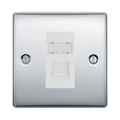 BG Nexus Metal Polished Chrome Cat6A Data Outlet NPCRJ4516AW Available from RS Electrical Supplies