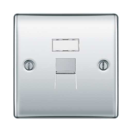 BG Nexus Metal Polished Chrome Cat5e Data Outlet NPCRJ451W Available from RS Electrical Supplies