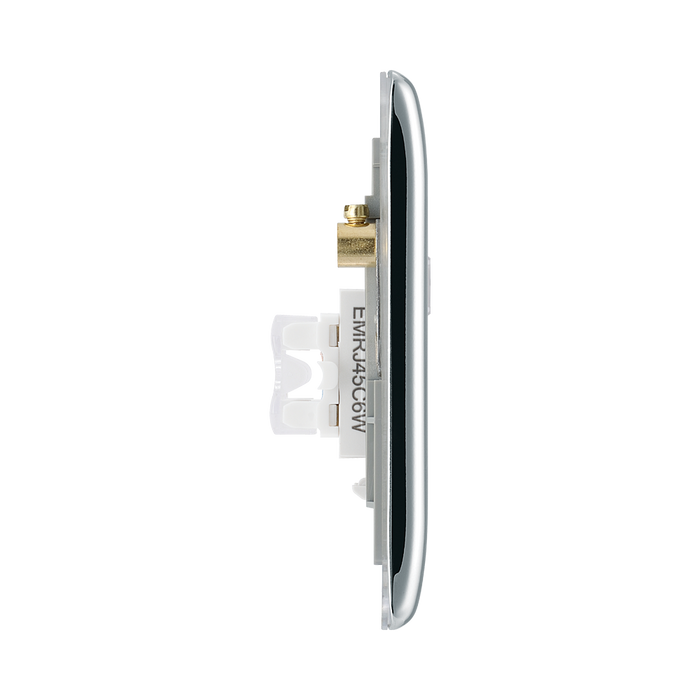 BG Nexus Metal Polished Chrome Double Cat5E Data Outlet NPCRJ452W