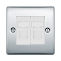 BG Nexus Metal Polished Chrome Double Cat5E Data Outlet NPCRJ452W