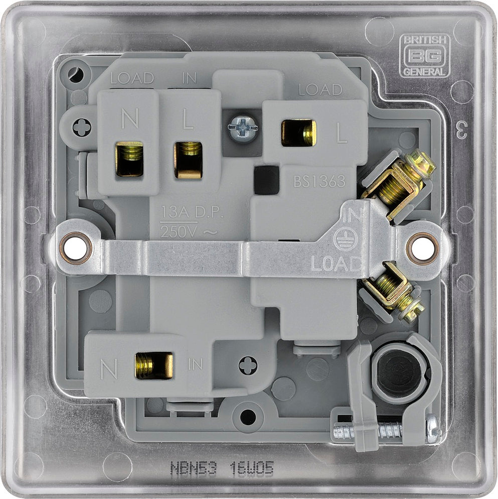 BG Nexus Metal Black Nickel 13A Switched Spur with Neon & Flex NBN53 ...