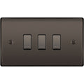 BG Nexus Metal Black Nickel 3G 2W Light Switch NBN432 Available from RS Electrical Supplies