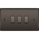 BG Nexus Metal Black Nickel 3G 2W Light Switch NBN432