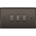 BG Nexus Metal Black Nickel 3G Intermediate Combination Switch Available from RS Electrical Supplies