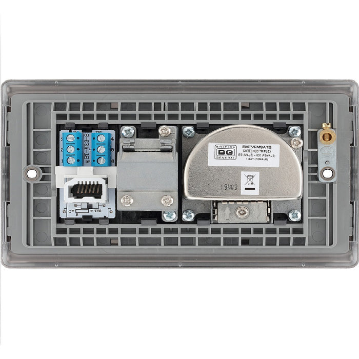 BG Nexus Metal Black Nickel Combination TV Socket NBN68B back side Available from RS Electrical Supplies