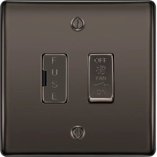 BG Nexus Metal Black Nickel Fused Fan Isolator Switch NBN15F Available from RS Electrical Supplies