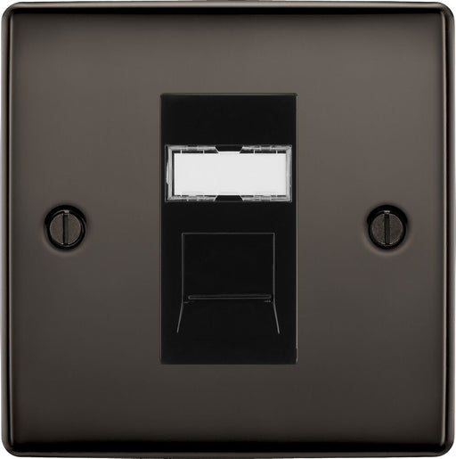 BG Nexus Metal Black Nickel RJ45 Cat6A Data Outlet NBNRJ4516AB Available from RS Electrical Supplies