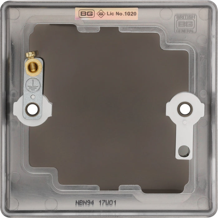 BG Nexus Metal Black Nickel Single Blank Plate NBN94 back side Available from RS Electrical Supplies