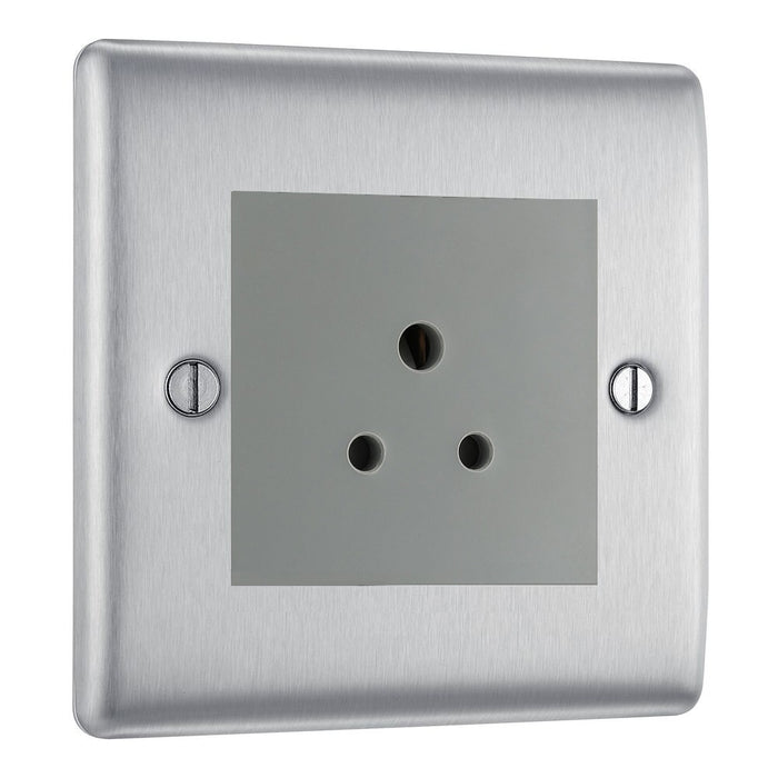 BG Nexus Metal Brushed Steel 5A Unswitched Socket NBS29MG | RS ...