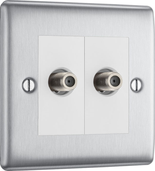 BG Nexus Metal Brushed Steel Satellite Socket NBS64W