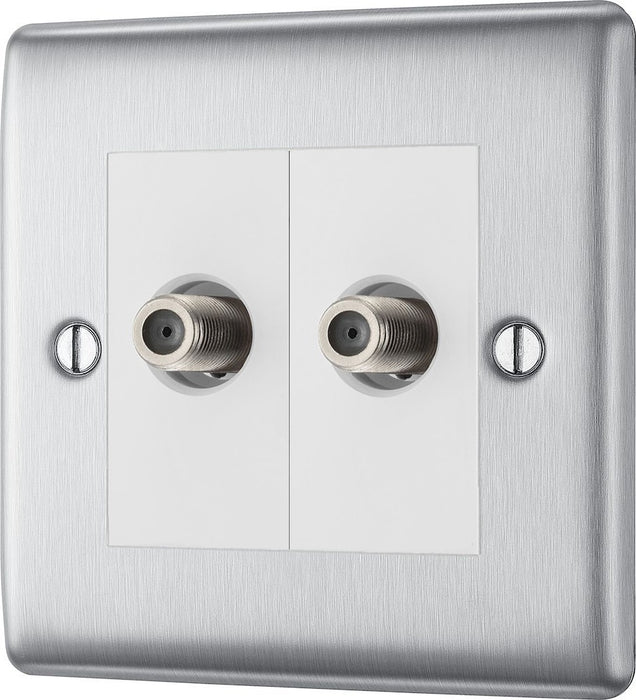 BG Nexus Metal Brushed Steel Satellite Socket NBS64W